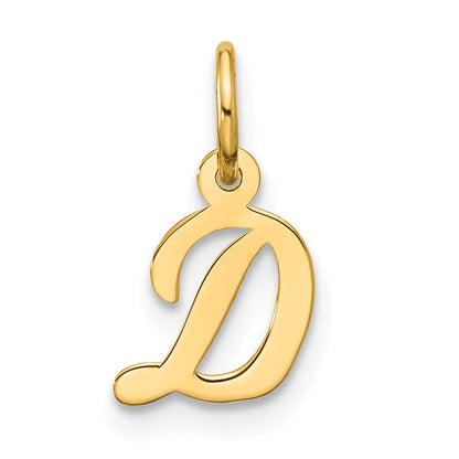 10K Yellow Gold Small Script Initial D Charm