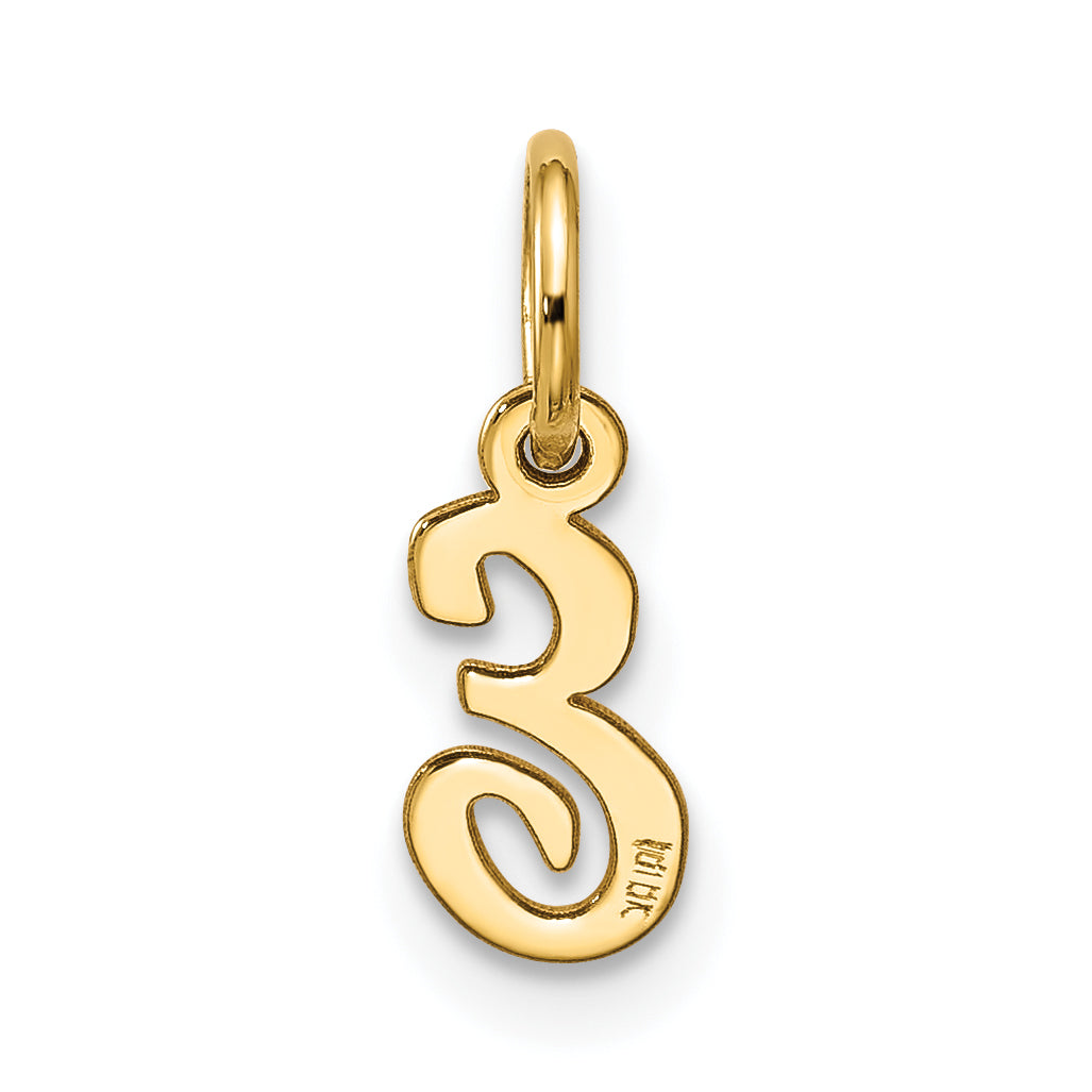 10K Yellow Gold Small Script Initial E Charm