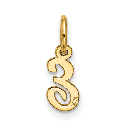 10K Yellow Gold Small Script Initial E Charm