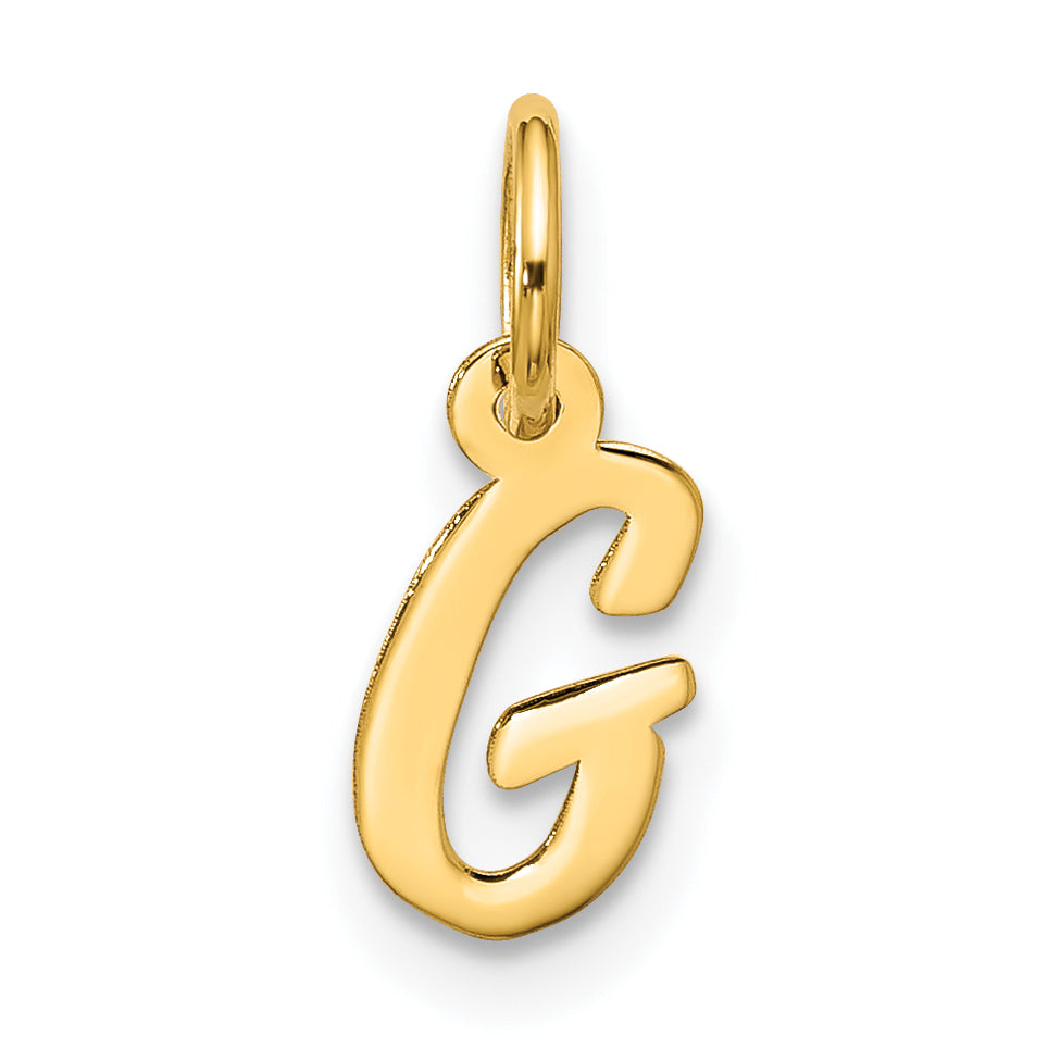 10K Yellow Gold Small Script Initial G Charm