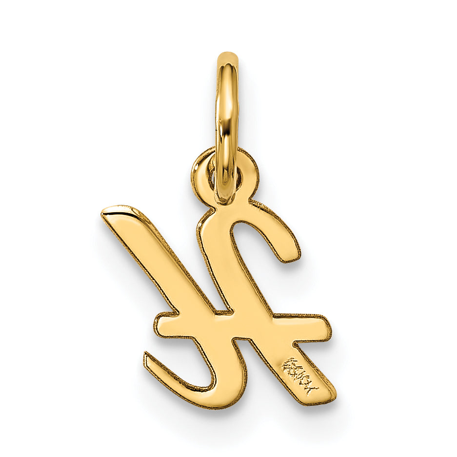 10K Yellow Gold Small Script Initial H Charm