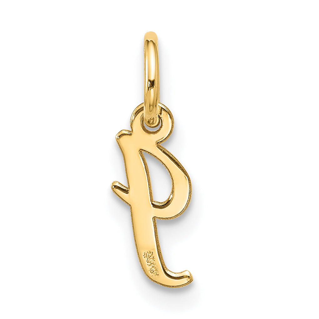 10K Yellow Gold Small Script Initial I Charm