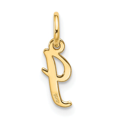 10K Yellow Gold Small Script Initial I Charm