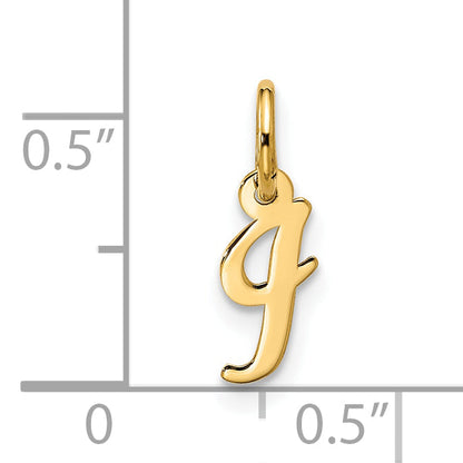 10K Yellow Gold Small Script Initial I Charm