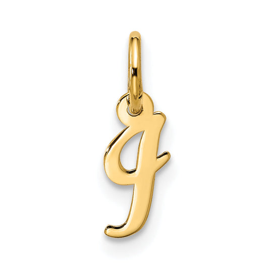 10K Yellow Gold Small Script Initial I Charm