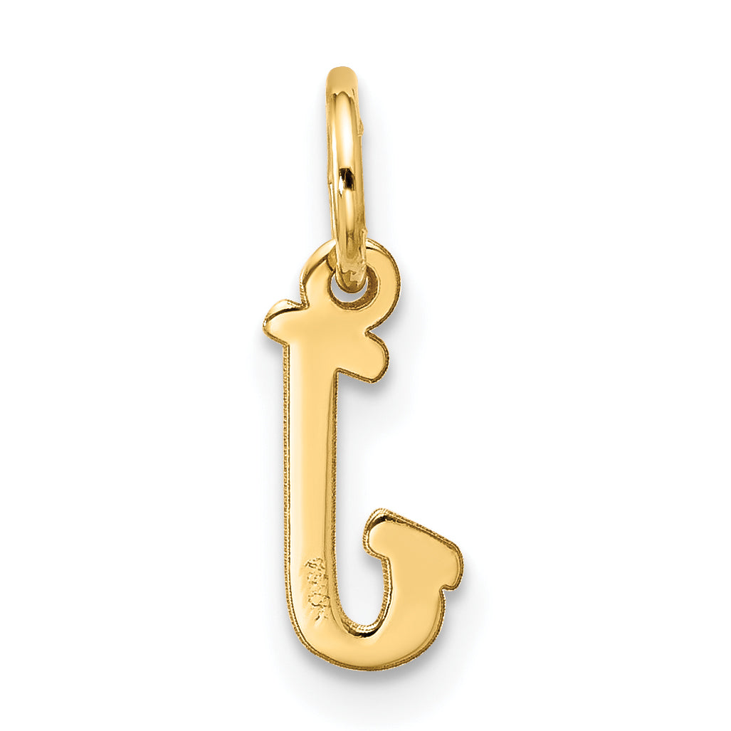 10K Yellow Gold Small Script Initial J Charm