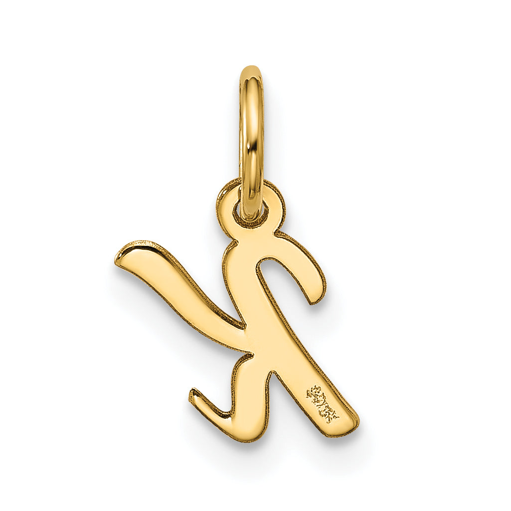 10K Yellow Gold Small Script Initial K Charm