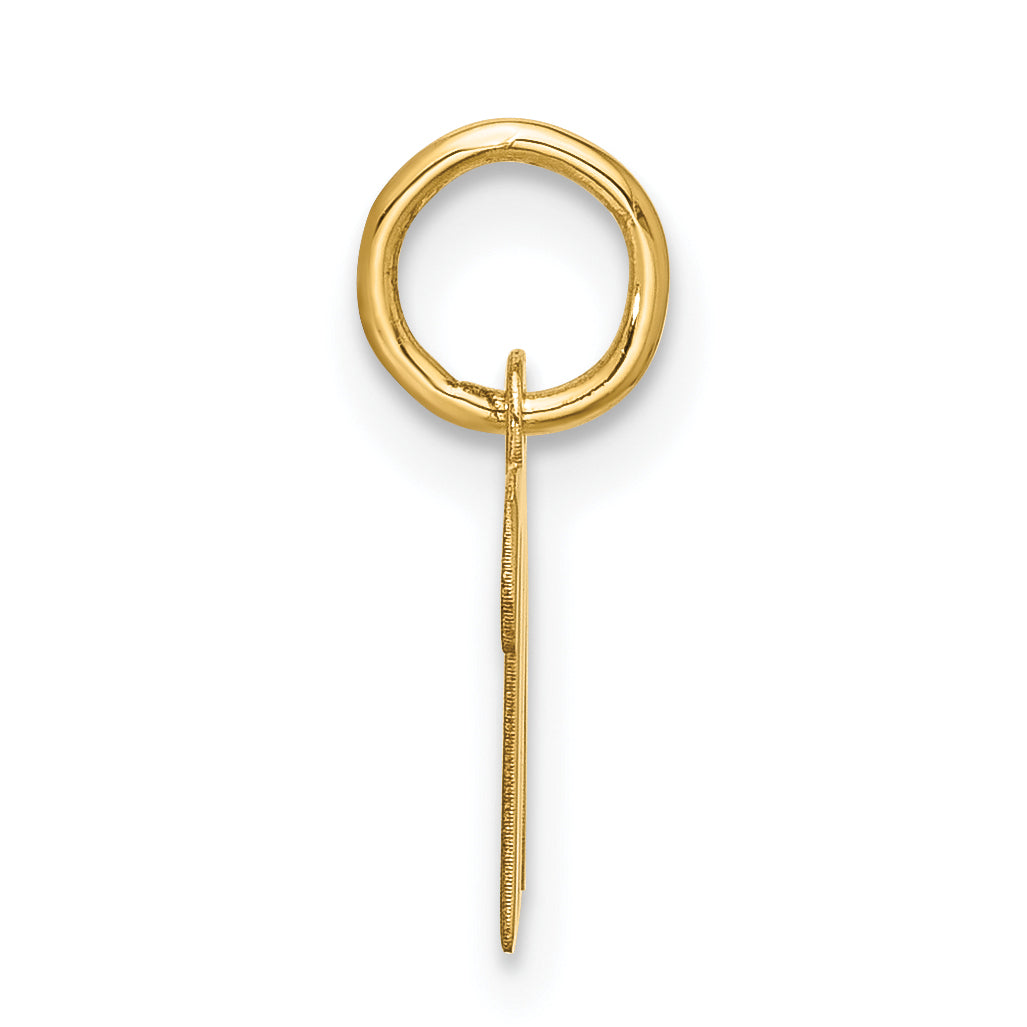 10K Yellow Gold Small Script Initial M Charm