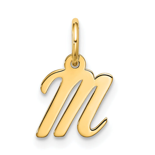 10K Yellow Gold Small Script Initial M Charm