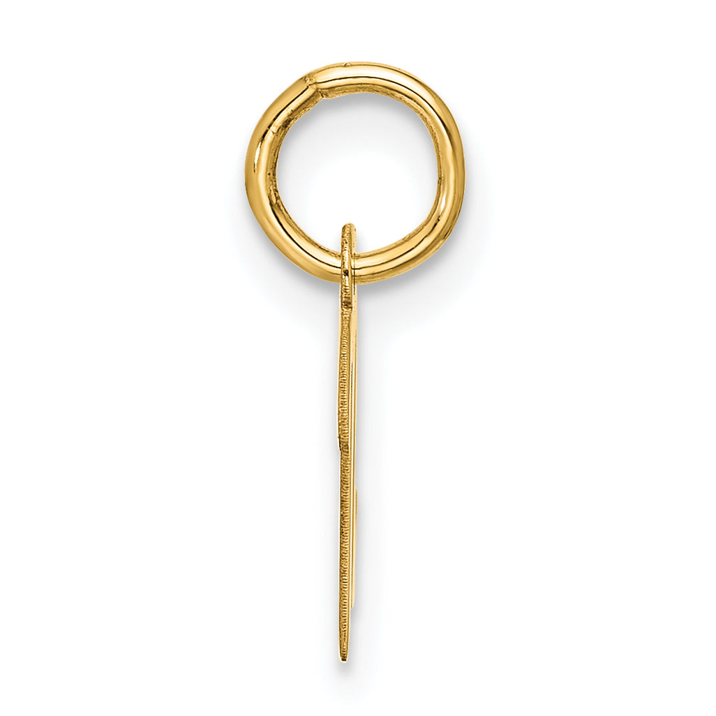 10K Yellow Gold Small Script Initial N Charm