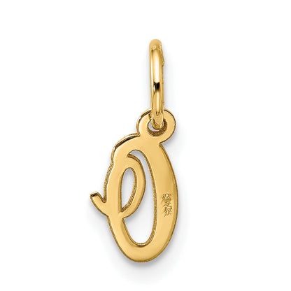10K Yellow Gold Small Script Initial O Charm