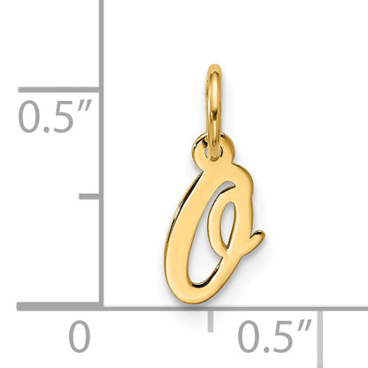 10K Yellow Gold Small Script Initial O Charm