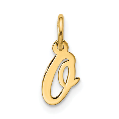 10K Yellow Gold Small Script Initial O Charm