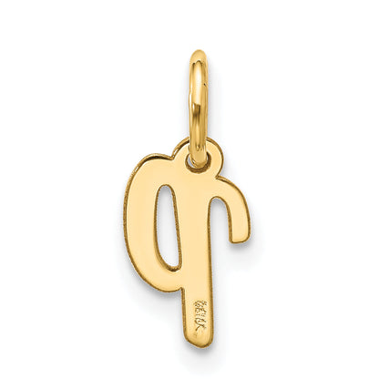 10K Yellow Gold Small Script Initial P Charm