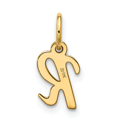 10K Yellow Gold Small Script Initial R Charm