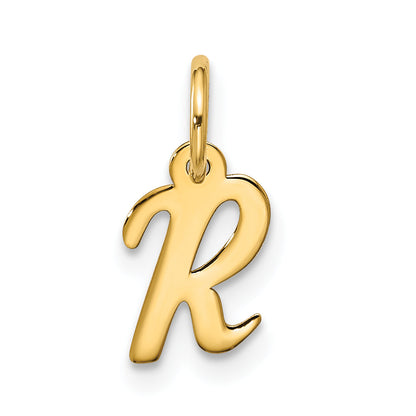 10K Yellow Gold Small Script Initial R Charm