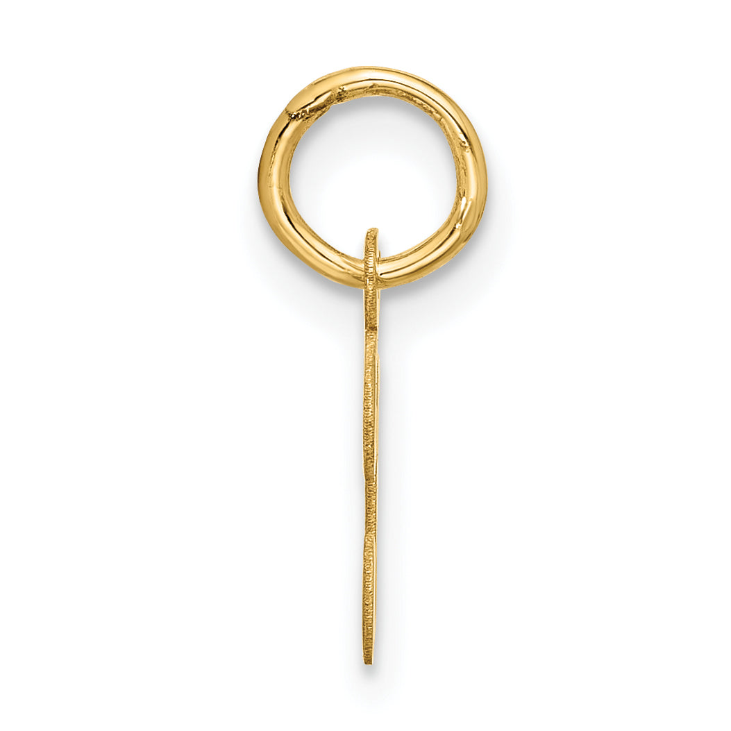 10K Yellow Gold Small Script Initial T Charm
