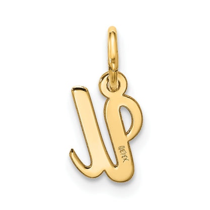 10K Yellow Gold Small Script Initial U Charm
