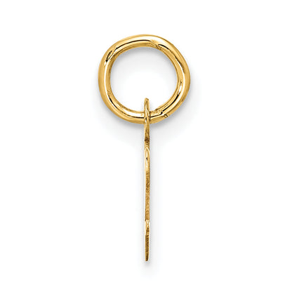 10K Yellow Gold Small Script Initial V Charm