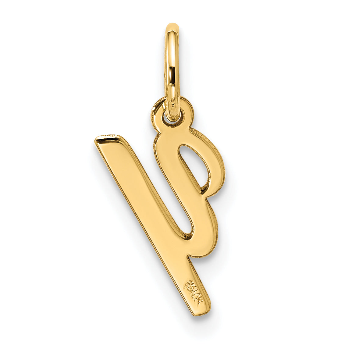 10K Yellow Gold Small Script Initial Y Charm