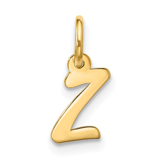 10K Yellow Gold Small Script Initial Z Charm