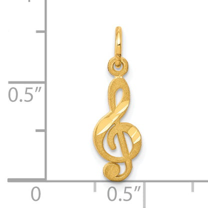 10K Yellow Gold Small Treble Clef Charm
