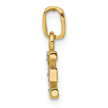 10K Yellow W/Rhodium 10K And Rhodium Diamond Initial E Charm