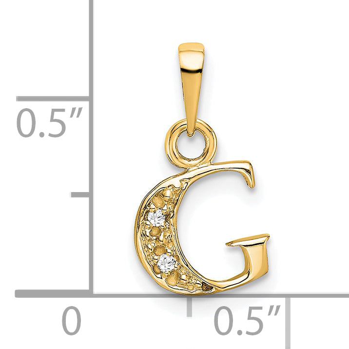 10K Yellow W/Rhodium 10K And Rhodium Diamond Initial G Charm