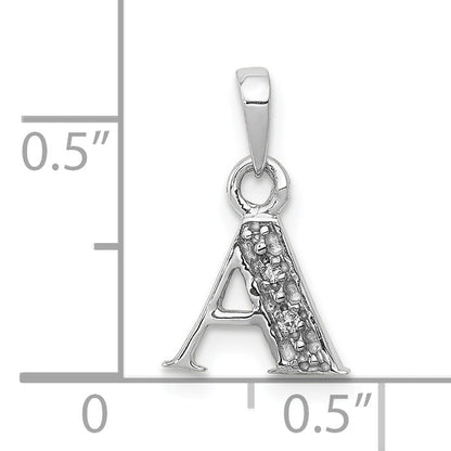 10K White Gold 10Kw Diamond Initial A Pendant