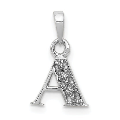 10K White Gold 10Kw Diamond Initial A Pendant