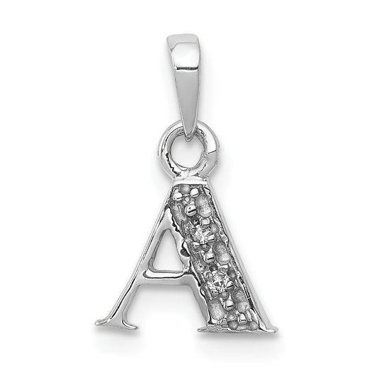10K White Gold 10Kw Diamond Initial A Pendant