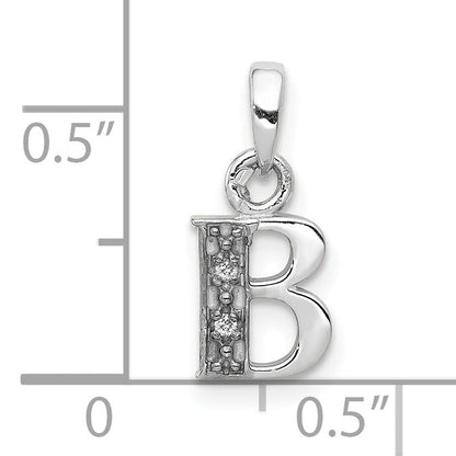 10K White Gold 10Kw Diamond Initial B Pendant