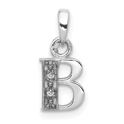 10K White Gold 10Kw Diamond Initial B Pendant