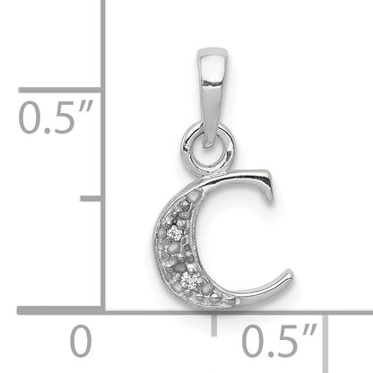 10K White Gold 10Kw Diamond Initial C Pendant