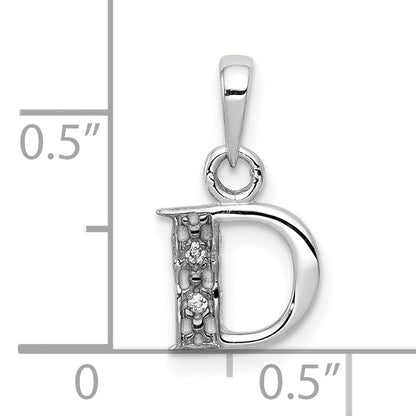 10K White Gold 10Kw Diamond Initial D Pendant