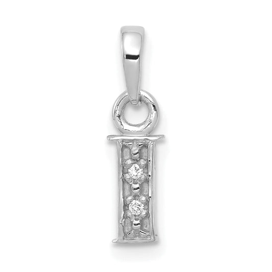 10K White Gold 10Kw Initial I Charm