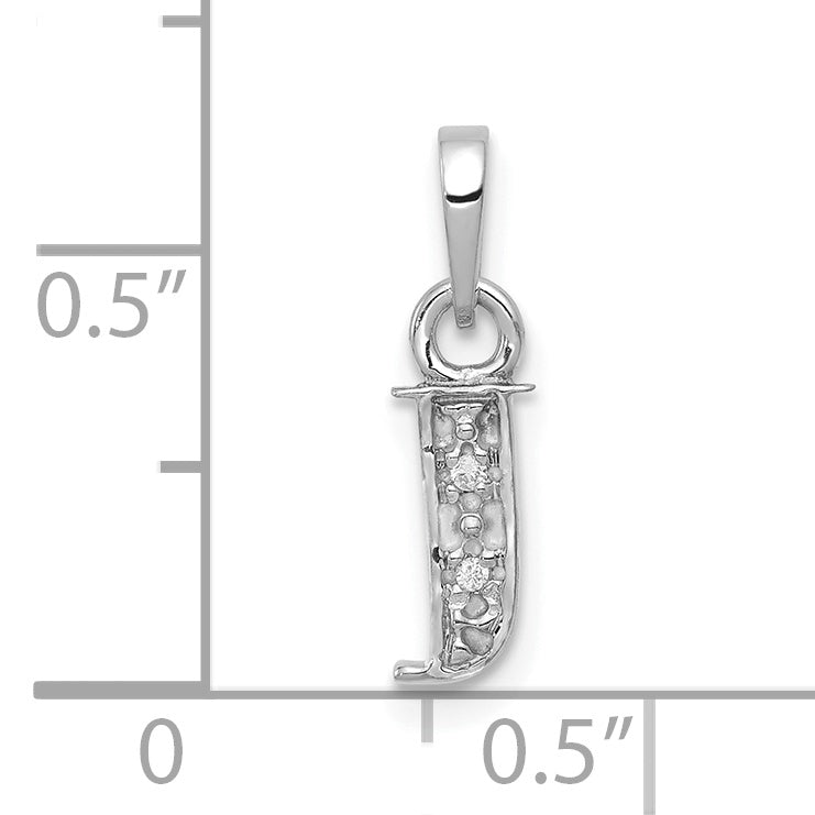 10K White Gold 10Kw Initial J Charm