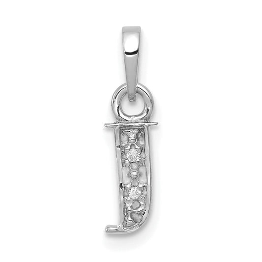 10K White Gold 10Kw Initial J Charm