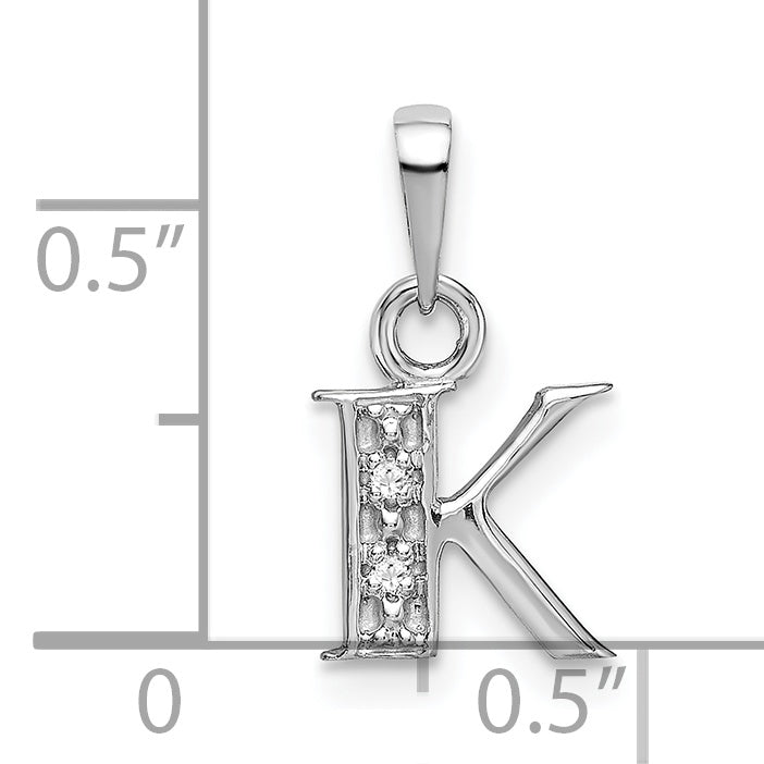 10K White Gold 10Kw Initial K Charm