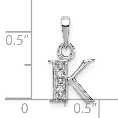 10K White Gold 10Kw Initial K Charm