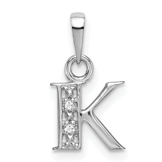 10K White Gold 10Kw Initial K Charm