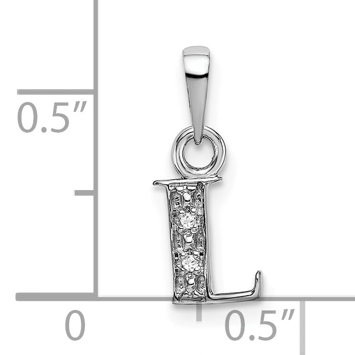 10K White Gold 10Kw Initial L Charm