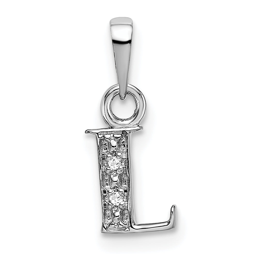 10K White Gold 10Kw Initial L Charm