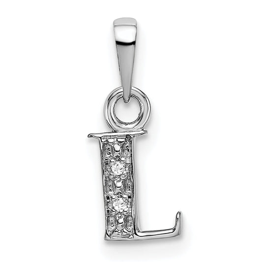 10K White Gold 10Kw Initial L Charm