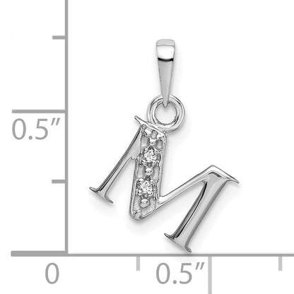 10K White Gold 10Kw Initial M Charm