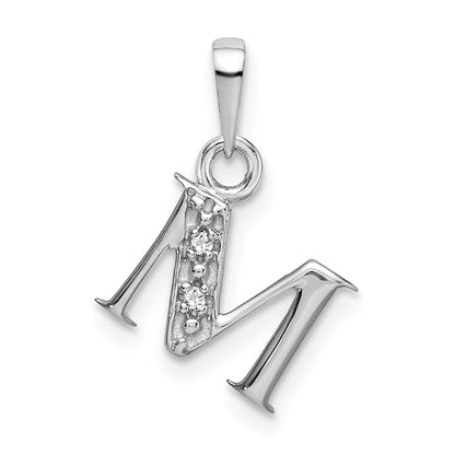 10K White Gold 10Kw Initial M Charm
