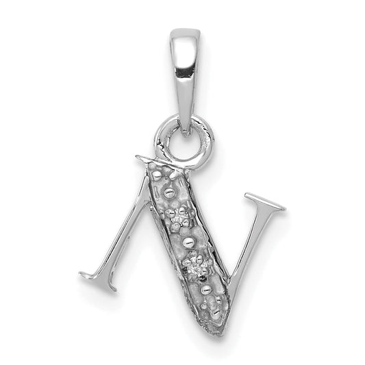 10K White Gold 10Kw Initial N Charm
