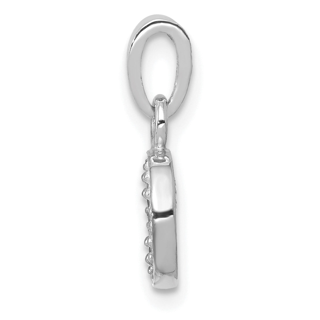 10K White Gold 10Kw Initial O Charm
