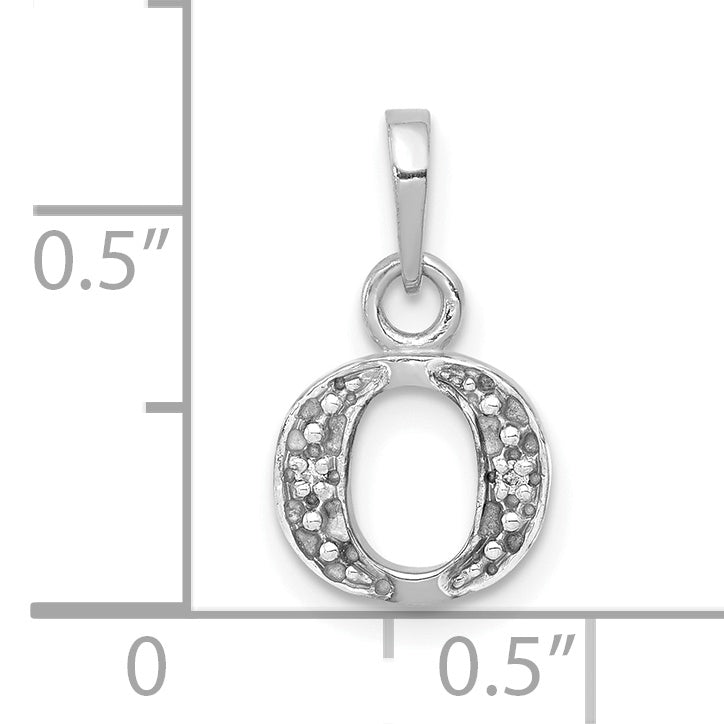 10K White Gold 10Kw Initial O Charm