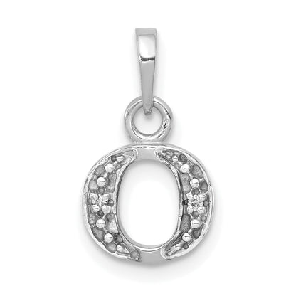 10K White Gold 10Kw Initial O Charm
